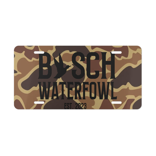 Old School Camo Busch Waterfowl Vanity Plate